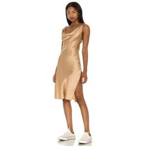 FRANKIES Bikinis Doll Face Silk Dress in Earth